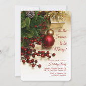 Holiday Berries Party Kaart (Voorkant)