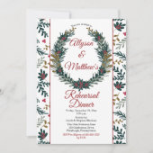 Holiday Berries Pine Wreatsal Dinner Kaart (Voorkant)