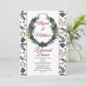 Holiday Berries Pine Wreatsal Dinner Kaart (Staand voorkant)