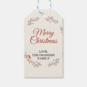 Holiday Berry Branch Christmas Cadeaulabel (Voorkant)