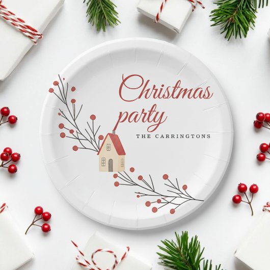 Holiday Berry Branch Christmas Papieren Bordje