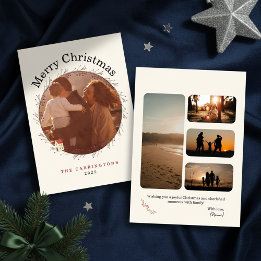 Holiday Berry Branch Christmas Photo Holiday Card Feestdagenkaart