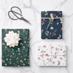 Holiday Berry & Branch Christmas Wrapping Paper<br><div class="desc">Vier het seizoen met deze prachtige vakantiepapierset, met drie verschillende design met een feestelijke bes en takpatroon op verschillende achtergronden: donkergroen, donkerblauw en wit. Dit elegante trio van op natuur geïnspireerde cadeauverpakking is ideaal voor het creëren van een samenhangende maar gevarieerde look onder de kerstboom. Ideaal voor winterbruiloften, vakantiefeesten en...</div>