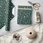 Holiday Berry & Branch Christmas Wrapping Paper Cadeaupapier<br><div class="desc">Wikkel uw vakantie geschenken in de tijdloze elegantie van natuur met dit feestelijke inpakpapier, met een charmant ontwerp van rode bessen en delicate takken op een donkergroene achtergrond. Perfect voor het toevoegen van een vleugje rustieke kerstsfeer aan uw cadeaus, dit papier is ideaal voor de feestdagen, winterbruiloften of een speciale...</div>