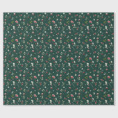 Holiday Berry & Branch Christmas Wrapping Paper Cadeaupapier (Vlak)