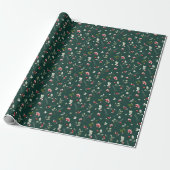 Holiday Berry & Branch Christmas Wrapping Paper Cadeaupapier (Uitgerold)