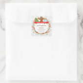 Holiday Berry Wreate Kerstkoekje Square Stick Vierkante Sticker (Tas)