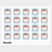 Holiday Berry Wreath Kerstkoekje Vierkante Sticker (Vel)