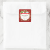Holiday Berry Wreath Kerstkoekje Vierkante Sticker (Tas)