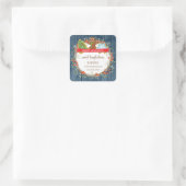 Holiday Berry Wreath Kerstkoekje Vierkante Sticker (Tas)