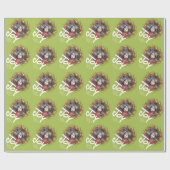 Holiday Berry Wreath met Joy en Custom Family Cadeaupapier