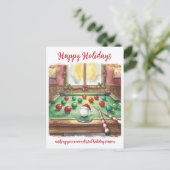 Holiday Billiard player Christmas Cards Feestdagenkaart (Staand voorkant)
