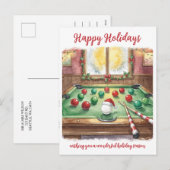 Holiday Billiard player Christmas Cards Feestdagenkaart (Voorkant / Achterkant)