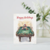Holiday Billiard player Christmas Cards Feestdagenkaart (Staand voorkant)