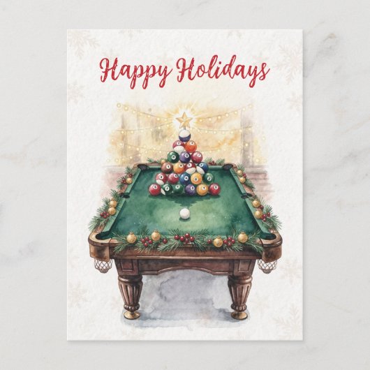 Holiday Billiard player Christmas Cards Feestdagenkaart (Voorkant)