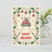 Holiday Billiard player Christmas Cards Feestdagenkaart (Staand voorkant)
