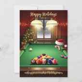 Holiday Billiard player Christmas Cards Feestdagenkaart (Voorkant)