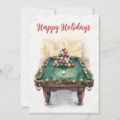 Holiday Billiard player Christmas Cards Feestdagenkaart (Voorkant)