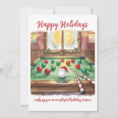 Holiday Billiard player Christmas Cards Feestdagenkaart (Voorkant)