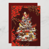 Holiday Bird Tree Feestdagenkaart (Voorkant / Achterkant)