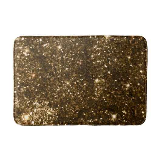 Holiday Black en Gold Faux Glitter Kerstmis Badmat (Voorkant)