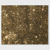 Holiday Black en Gold Faux Glitter Kerstmis Cadeaupapier (Vlak)