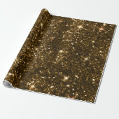 Holiday Black en Gold Faux Glitter Kerstmis Cadeaupapier (Uitgerold)
