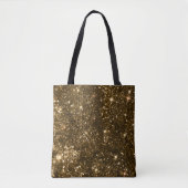 Holiday Black en Gold Faux Glitter Kerstmis Tote Bag (Voorkant)