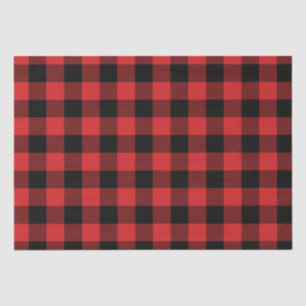 Holiday Black en Red Buffalo Pset Tissuepapier