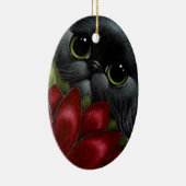 HOLIDAY BLACK PERSIAN CAT Ornament (Rechts)