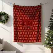 Holiday Blanket Luxury Red Gold Custom Keepsake Fleece Deken