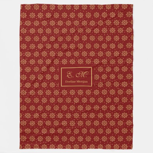 Holiday Blanket Luxury Red Gold Custom Keepsake Fleece Deken (Voorkant)