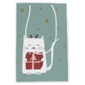 Holiday Blessings Cat Christmas Gift Bags Medium Cadeauzakje (Voorkant)