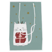 Holiday Blessings Cat Christmas Gift Bags Medium Cadeauzakje (Achterkant)