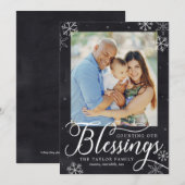 Holiday Blessings Holiday Fotokaart Feestdagenkaart (Voorkant / Achterkant)