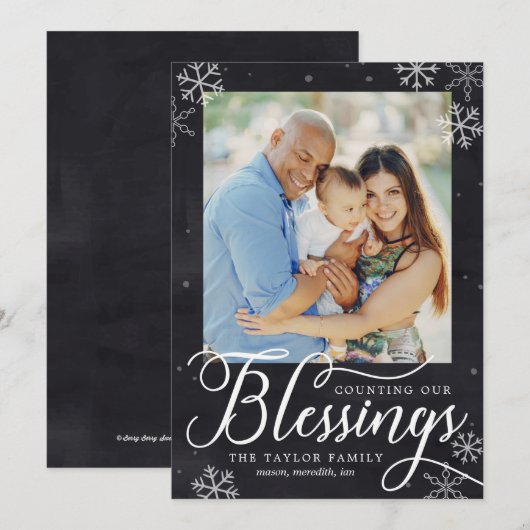 Holiday Blessings Holiday Fotokaart Feestdagenkaart (Voorkant / Achterkant)