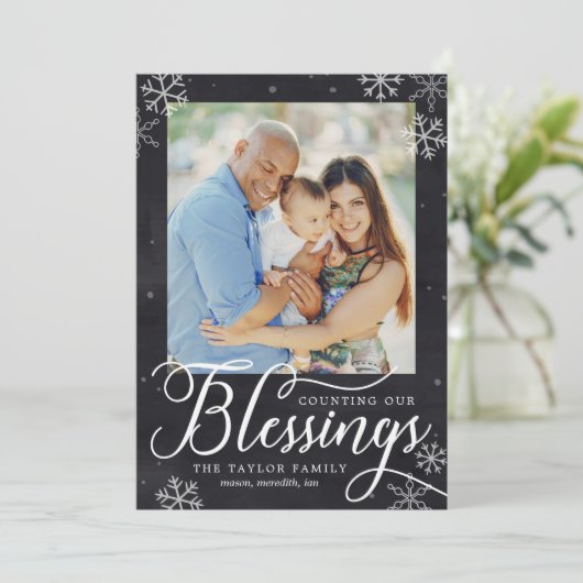 Holiday Blessings Holiday Fotokaart Feestdagenkaart (Staand voorkant)