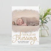 Holiday Blessings Holiday Fotokaarten - Wit Feestdagenkaart (Staand voorkant)