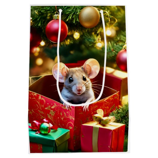 Holiday Blessings Mouse Christmas Gift Bags Medium Cadeauzakje (Achterkant)