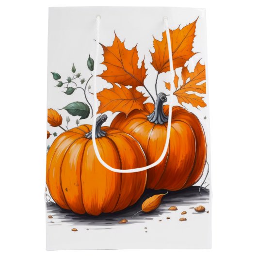 Holiday Blessings Pumpkins Gift Bags Medium Cadeauzakje (Achterkant)