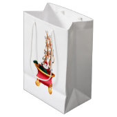 Holiday Blessings Santa Sled Christmas Gift Bags Medium Cadeauzakje (Voorkant Gekanteld)