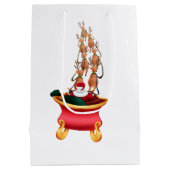 Holiday Blessings Santa Sled Christmas Gift Bags Medium Cadeauzakje (Achterkant)