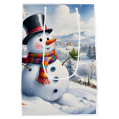 Holiday Blessings Snowman Christmas Gift Bags Medium Cadeauzakje (Achterkant)
