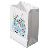 Holiday Blessings Unicorn Christmas Gift Bags Medium Cadeauzakje (Voorkant Gekanteld)