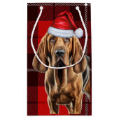Holiday Bloodhound en feestelijke kerstmis Klein Cadeauzakje (Achterkant)