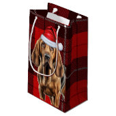 Holiday Bloodhound en feestelijke kerstmis Klein Cadeauzakje (Achterkant Gekanteld)