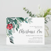 Holiday Blossom | Uitnodiging kerstavond (Staand voorkant)