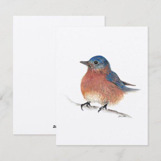 Holiday Blue Bird Feestdagenkaart (Voorkant / Achterkant)