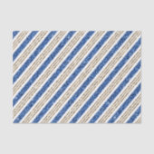 HOLIDAY BLUE & GOLD GLITTER LOOK STRIPES TISSUEPAPIER (Voorkant)