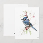 Holiday Blue Jay Art Feestdagenkaart (Voorkant / Achterkant)